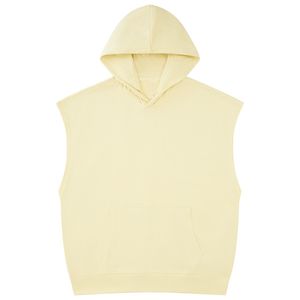 Winter <b>Sleeveless</b> 100% Cotton French Terry <b>Hoodie</b> Drop Shoulder DTG Printing Zipper Solid Front Quick Dry Breathable High - Product Image 4