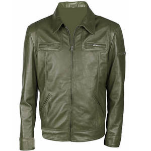 Chaqueta de cuero de calidad superior para hombre de High Street para cierre de cremallera de invierno teñido liso con patrón de letras - Product Image 5