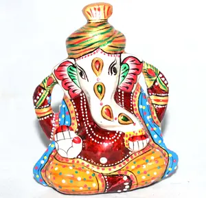 Estatua de decoración para el hogar de Ganesha hecha a mano de Metal de nuevo diseño superventas de exportador y fabricante indio