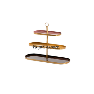 Hot Selling <b>Cake</b> <b>Stand</b> Custom Made 2-<b>Tier</b> Round Cupcake <b>Stand</b> Fancy Natural Wood with Stainless Steel for Wedding Decorations - Product Image 6