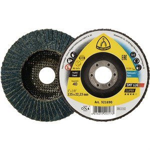 KLINGSPOR SMT 626 Supra 60 Grit 6 Disque à lamelles conique en zircone corindon inoxydable 115 mm, disques de ponçage, lot de 10 - Product Image 3