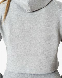 Vente en gros de sweat-shirts à capuche courts pour femmes, personnalisés, en coton et élasthanne tissé, effet vieilli, broderie, anti-froissement, poids lourd 500 g/m², été - Product Image 5