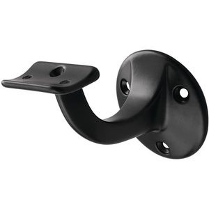Aluminum Handrail Bracket 3500 Plastic-Coated Black Curved Support with 56 mm <b>Wall</b> <b>Plate</b> HERMETA - Product Image 1