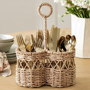 Sea grass <b>cutlery</b> storage caddy direct from supplier seagrass utensil organizer flatware holder - Product Image 6