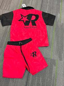 Contrast Color High Quality Custom Logo Jogging Wind Breaker Tracksuit Sets Half <b>Zip</b> up Men - Product Image 4