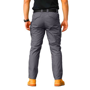 Pantalones ligeros de trabajo al aire libre para hombres Pantalones cargo de combate a prueba de viento con cremallera Fly Flat Front Style para adultos Senderismo - Product Image 3