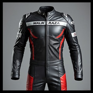Combinaison de course de moto en cuir deux pièces | Malik Raza | Couleurs et tailles personnalisées - Product Image 2