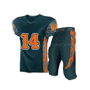Conjunto de uniforme de fútbol americano Unisex 100% poliéster personalizable nombre del equipo ropa deportiva transpirable para nuevos jóvenes de talla grande adultos - Product Image 5