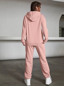 Conjunto de chándal bordado personalizado Sudadera con capucha para hombre y mujer con pantalones Ropa deportiva de dos piezas Traje de entrenamiento atlético al por mayor - Product Image 6