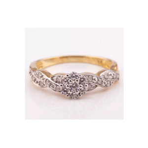 Bague en diamant R-10467 personnalisée de qualité supérieure de l'usine 18K or jaune promesse de mariage et de fiançailles bijoux de qualité - Product Image 1