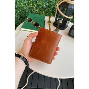 Eretna-กระเป๋าสตางค์ผู้ชายหนังแท้สีเขียวพร้อมช่องใส่เหรียญงานฝีมือระดับสูง - Product Image 5