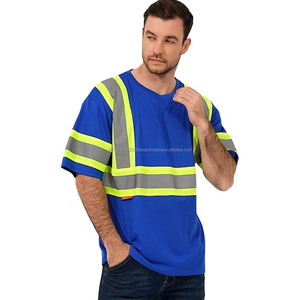 Camisetas de Seguridad 100% Algodón, Camiseta Reflectante de Construcción para Hombre, Ropa de Trabajo de Alta Visibilidad, Camiseta Deportiva Personalizada - Product Image 1
