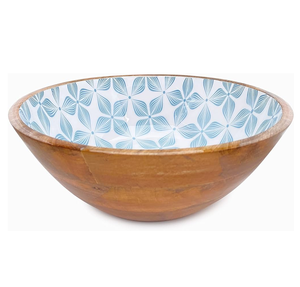 Cuenco de madera con estampado esmaltado, cuenco para servir aperitivos, diseño moderno, cuenco de madera reutilizable con logotipo personalizado impreso con flores - Product Image 4