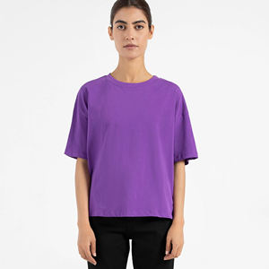 Camisetas Deportivas de Verano para Mujer, Diseño Nuevo, Hombros Caídos, Corte Regular, Cuello Redondo, 3D, 220GSM, Algodón Jersey - Product Image 1