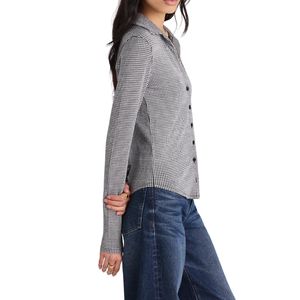 เสื้อผู้หญิงลายเรขาคณิตสไตล์วินเทจ ผ้าถักเนื้อฝ้าย แขนยาว ติดกระดุม ทรงเข้ารูป สวมใส่ได้ทั้งทำงานและลำลอง ขายส่ง - Product Image 4