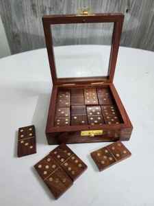 ชุดโดมิโนไม้56คู่พร้อมกล่องไม้แบบปรับแต่งได้สำหรับป้ายติดผนังกล่องงานฝีมือไม้ - Product Image 3