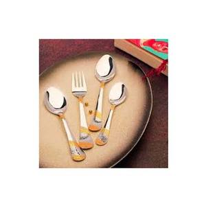 Couverts Argenterie Personnalisée Argent Miroir Poli Avec Poignée Design Or Fourchette Cuillère Couverts Ensemble - Product Image 1