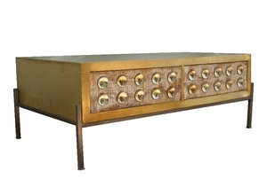 Modernity Marcella Table basse à hauteur réglable en métal et bois Meubles de maison avec élément décoratif pour le salon - Product Image 4