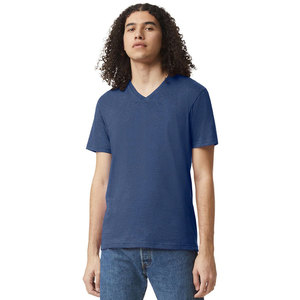 Camiseta ligera de verano transpirable con cuello en V CVC Unisex de alta calidad - Product Image 1