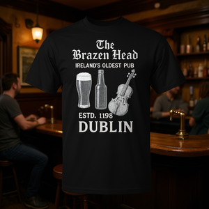 เสื้อยืดวินเทจคลาสสิกของผับบราเซนเฮดส์ ผับเก่าแก่ที่สุดในไอร์แลนด์ ดับลิน สำหรับใส่เพื่อการส่งเสริมการขาย - Product Image 3
