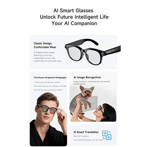 Ai Smart <b>Glasses</b> Dual <b>Camera</b> 1080P AR Navigation Voice Assistant Music Player IPX-4 Waterproof - Product Image 3