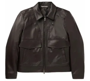 2024 High Quality Custom Logo Unisex <b>Winter</b> <b>Leather</b> <b>Jackets</b> Best Design Breathable Windproof Eco-Friendly Customized - Product Image 1