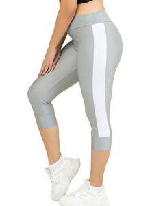 Custom High Waist Knitted Fabric Gym Sportswear Solid <b>Pattern</b> Skinny <b>Tight</b> Fitness Leggings With Elastic Waist for Yoga - Product Image 3