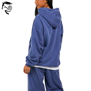 2025 nouvelles femmes de haute qualité lavage à l'acide hiver Vintage survêtement Long solide motif haut un ensemble avec des prix quantité minimale de commande bas - Product Image 2