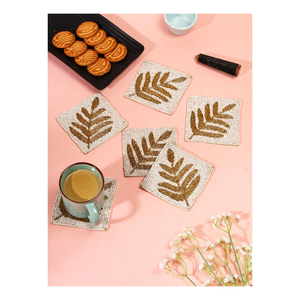 Hermoso posavasos con cuentas florales rosados, la vajilla bordada más moderna, protege tus bebidas del polvo, posavasos sin cuentas - Product Image 2