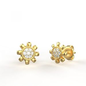 Ishi ต่างหูเพชร18K สีทองลายดอกทานตะวัน - Product Image 4
