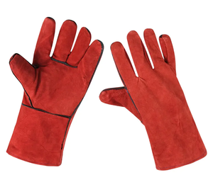 Gants de soudage en cuir de vache rouge à haute température XL de 14 pouces résistants à la chaleur anti-coupures anti-dérapants pour les travaux extérieurs - Product Image 2