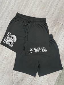 กางเกงขาสั้นผ้าคอตตอนสำหรับผู้ชายกางเกงขาสั้นสไตล์วินเทจผ้าเปียกเปียกเปียกพิมพ์โลโก้หน้าจอพลอยเทียมตามสั่ง - Product Image 2