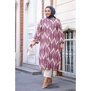 Judge Collar Abotonado Hijab Conjunto De 2 Piezas Dark Rose. - Product Image 2