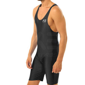 Maillot de lutte KATBROS unisexe noir dos nageur sans manches ajusté anti-humidité respirant séchage rapide adulte toutes saisons - Product Image 5