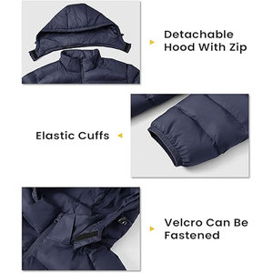 Venta al por mayor de invierno cálido a prueba de viento Vintage Denim de lujo de los hombres brillante chaqueta Puffer al aire libre - Product Image 4