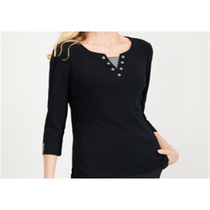 Style & Co. Abito nero XL senza maniche a strati con decorazione a bottoni - Product Image 2