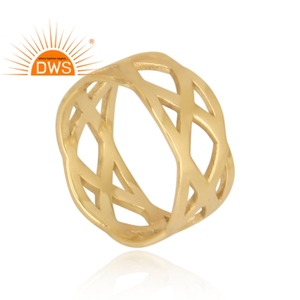 Último diseño hecho a mano 18K chapado en oro filigrana banda anillo Demi joyería fina para mujer regalo para ella - Product Image 2