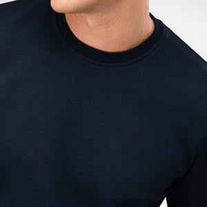 Prix de gros Sweatshirts pour hommes en coton mélangé Sweat-shirt uni à manches longues pour hommes avec logo personnalisé - Product Image 2