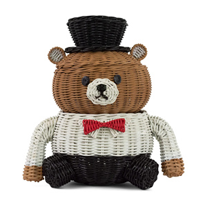 Panier adorable en forme de vache, accessoire de décoration pour enfants, paniers organisateurs en rotin tressé au prix le plus bas - Product Image 6