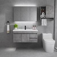 Wastafel Modern kustom satu kombinasi wastafel tunggal kamar mandi Set Vanity desain grafis Bagno melamin persegi panjang ponsel Bagno