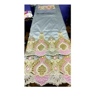 Bordado de tela de envoltura de George indio hecho a mano de alta calidad para niñas, fabricación de vestidos de fiesta y boda con técnicas tejidas - Product Image 1