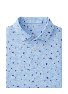 High Quality Custom Men's Vintage Printed for Polo Shirt Performance Short Sleeve Casual Style Breathable Knitted <b>Fabric</b>-Direct - Product Image 6