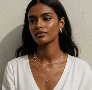 Collier moderne en argent 925 de haute qualité plaqué or rhodium chaîne à maillons minimaliste multicouche tenue quotidienne pour pendentif de mode - Product Image 4