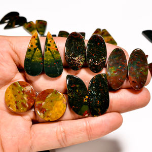 Venta al por mayor de alta calidad Natural Bloodstone cabujón par de piedras preciosas sueltas lisas en cuarzo excelente para la curación - Product Image 6