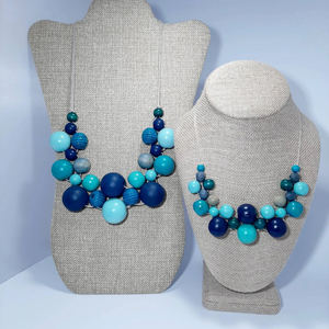 Perles en bois de style européen Perles en bois rondes Bijoux de mode Colliers Boucles d'oreilles Femmes Design de luxe - Product Image 3