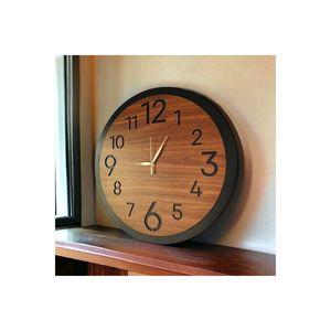 50cm <b>Silent</b> Wall <b>Clock</b> Simple Wooden Walnut Furniture Color Elegant Number Gift - Product Image 3