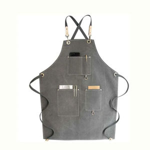 Tablier de chef en toile de coton imperméable de couleur personnalisée Tablier de travail réglable et réutilisable Tablier en denim durable pour adulte - Product Image 5