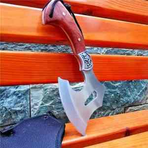 Hacha de Doble Hoja de Acero de Damasco, Grado Industrial, Uso Multipropósito, Mango de Acero, Multicolor, 400 mm, 1 Año de Garantía - Product Image 5