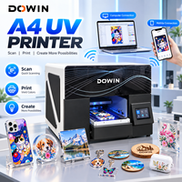 Printer UV Flatbed DOWIN A4 210x297mm Area Cetak Desktop Mini UV LED Curing untuk Casing Ponsel, Koin, Kerajinan, dan Pencetakan Warna