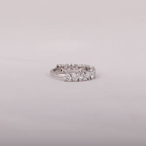 Certified Conflict-Free CVD Lab Diamond 14KT Solid Gold Wedding Band Custom Design Half Eternity Heart Cut Certified Diamond - Product Image 4